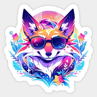 A fox ready for summer Sticker